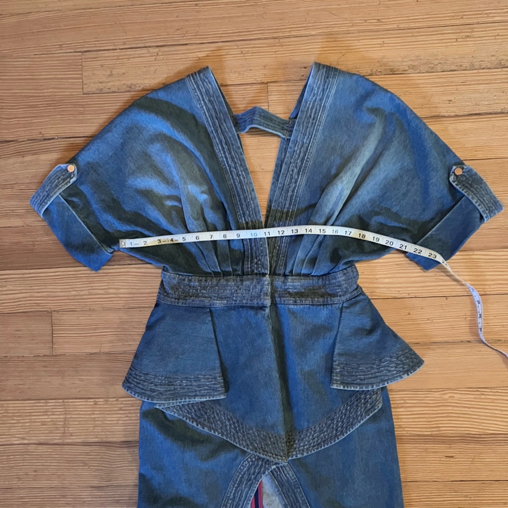 Johanna Ortiz Nuevo Mexicana Denim Trench Coat Dress Sz 4 - Picture 8 of 15